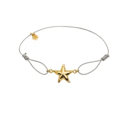 Pulsera ajustable Estrella (Plata con baño de oro)