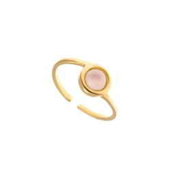 Chloe small gemstones gold ring  (Pink)