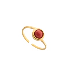 Chloe small gemstones gold ring  (Coral)