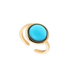Chloe large gemstones gold ring  (Turquoise)
