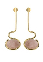 Cleo pink quartz drop earrings