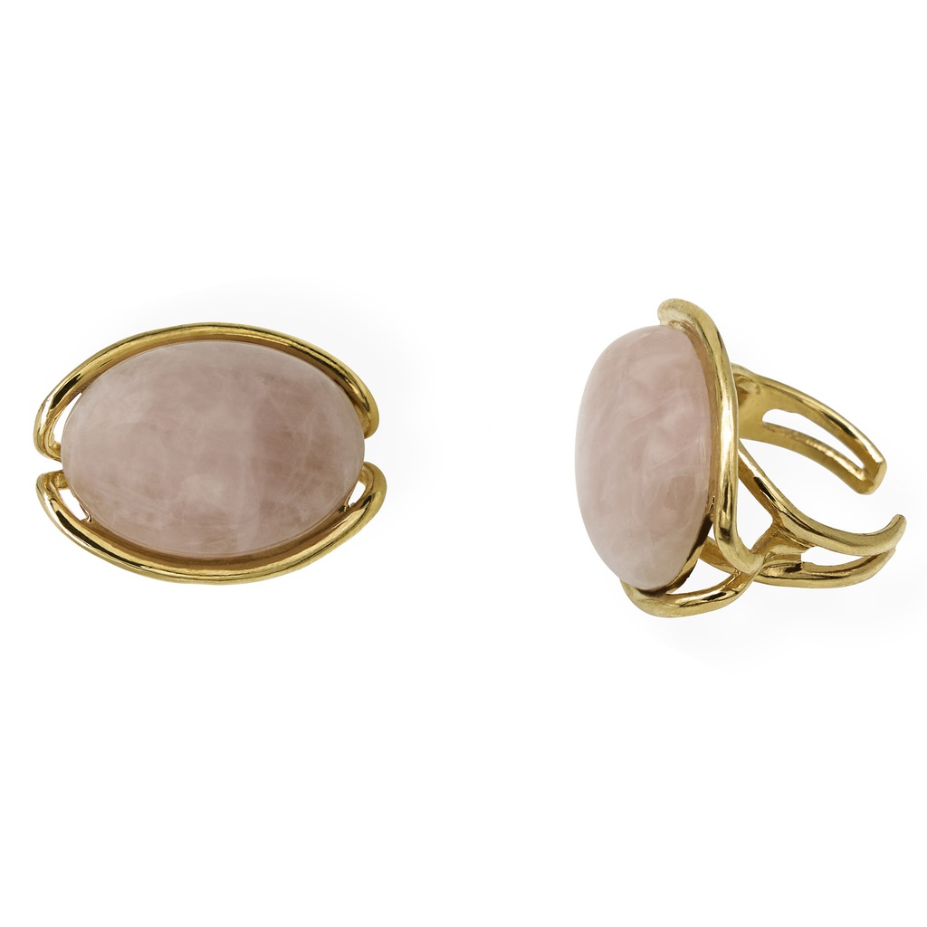 Cleo pink quartz ring