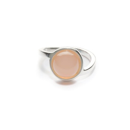Chloe large silver gemstones ring  (Pink)
