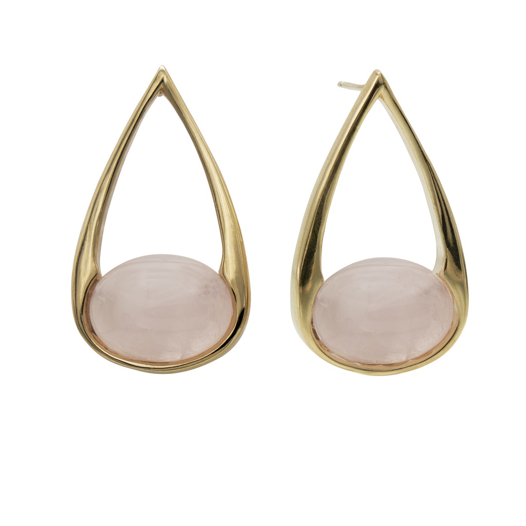 Esther pink quartz drop earrings