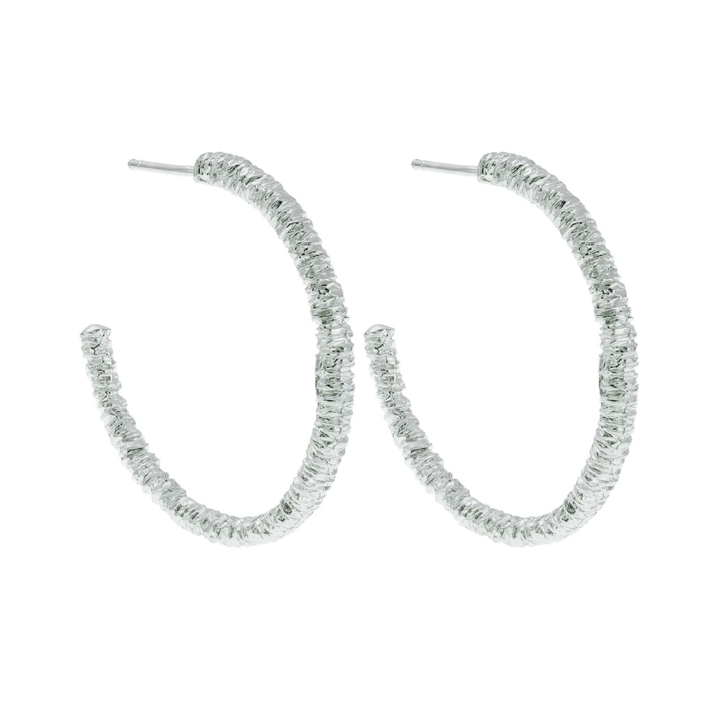 Marrakech silver medium hoops 