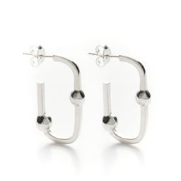 Geometric silver hoops