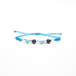 Pulsera piedras azul plata Kubik