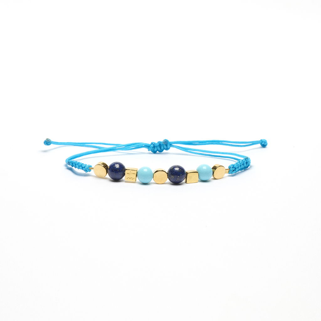 Pulsera piedras azul oro Kubik
