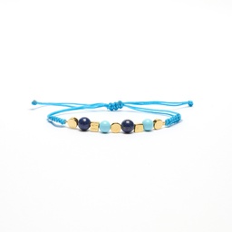 Pulsera piedras azul oro Kubik