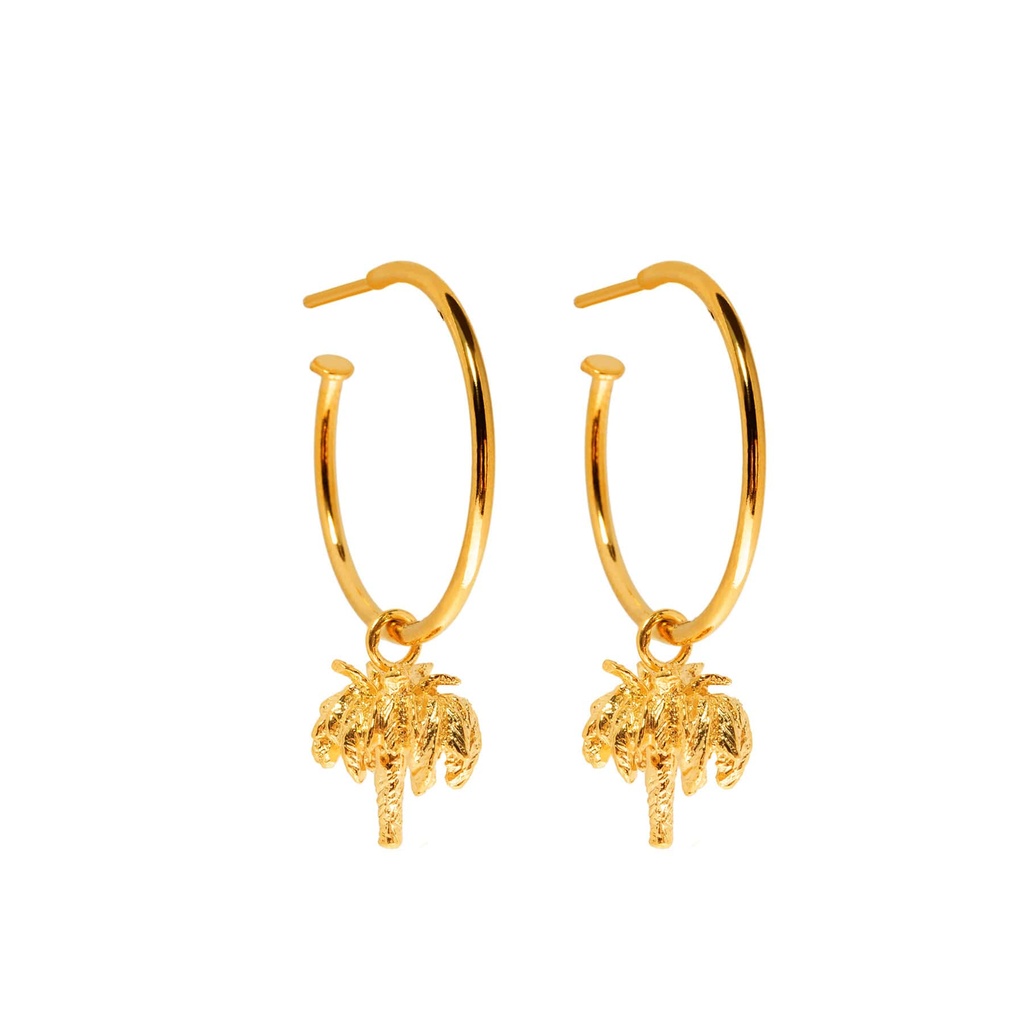 Pendientes oro Palmera