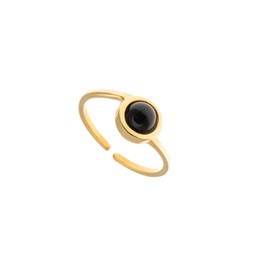 Chloe small gemstones gold ring  (Black)