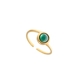 Small gemstones gold ring Chloe (Green)