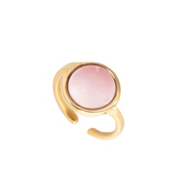 Large gemstones gold ring Chloe (Pink)
