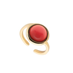 Chloe large gemstones gold ring  (Coral)
