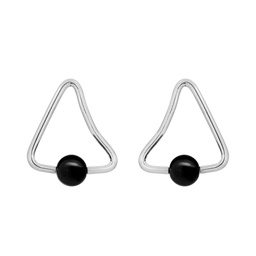 Pendientes Pia ónix negro plata