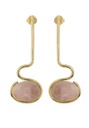 Cleo pink quartz drop earrings