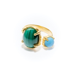 Green and turquoise Victoria ring