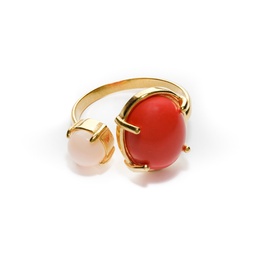 Coral and pink Victoria ring