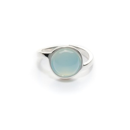 Large silver gemstones ring Chloe (Aqua)