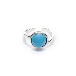 Large silver gemstones ring Chloe (Turquoise)
