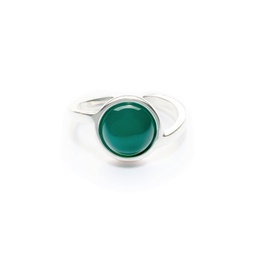 Anillo Chloe plata onix verde grande (Verde)