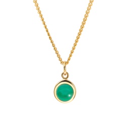 Gemstones gold necklace Chloe (Green)