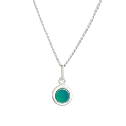 Silver gemstones necklace Chloe (Green)