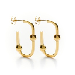 Geometric hoops (Silver plated with gold plating)