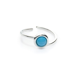 Chloe small silver gemstones ring  (Turquoise)