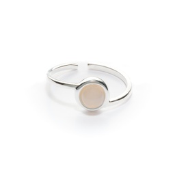 Small silver gemstones ring Chloe (Pink)