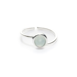 Small silver gemstones ring Chloe (Aqua)