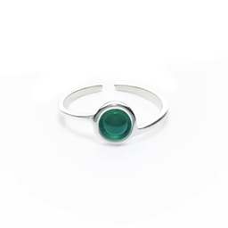 Small silver gemstones ring Chloe (Green)