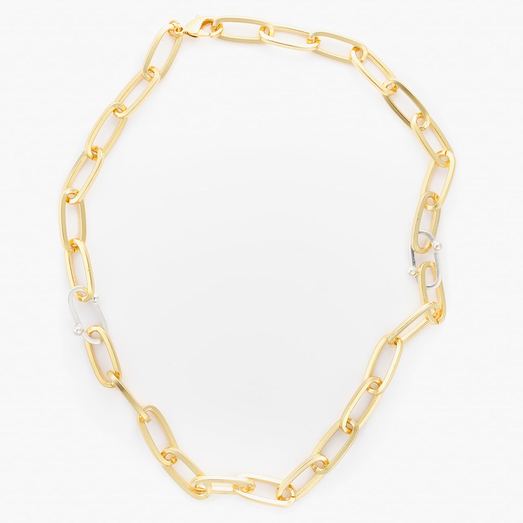 Short Geometric links necklace