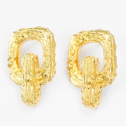 Cactus gold earrings