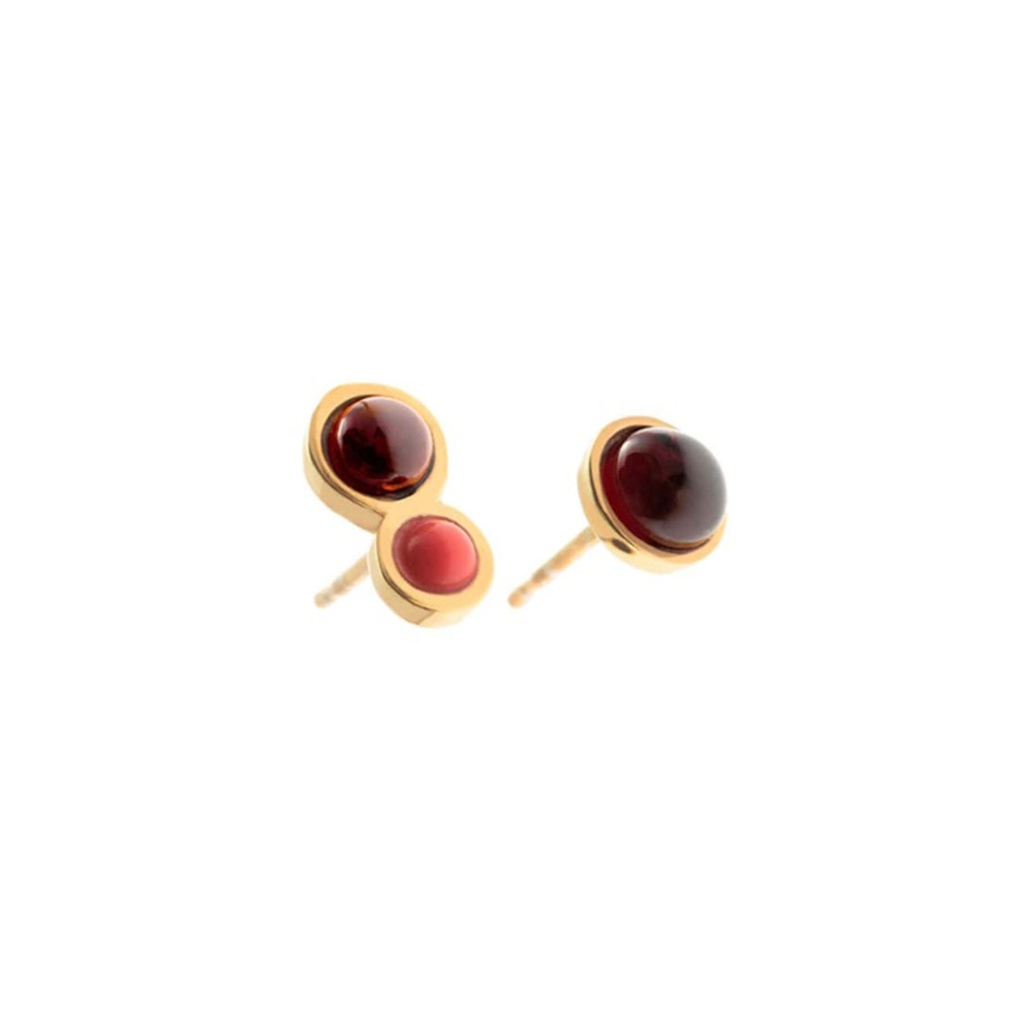 Garnet and coral asymmetrical studs Chloe