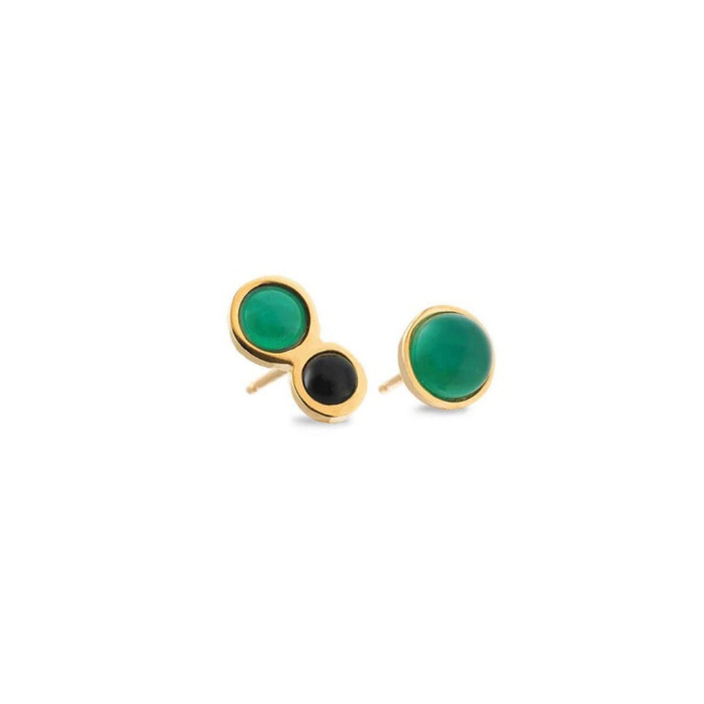 Chloe green and black onyx studs